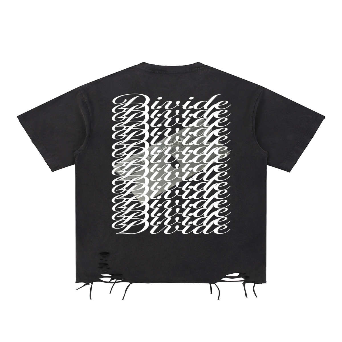 Wash raw hem Divide tee