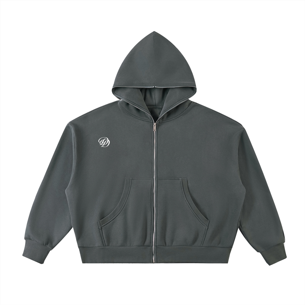 Divide Boxy Zip-Up (Charcoal Grey)