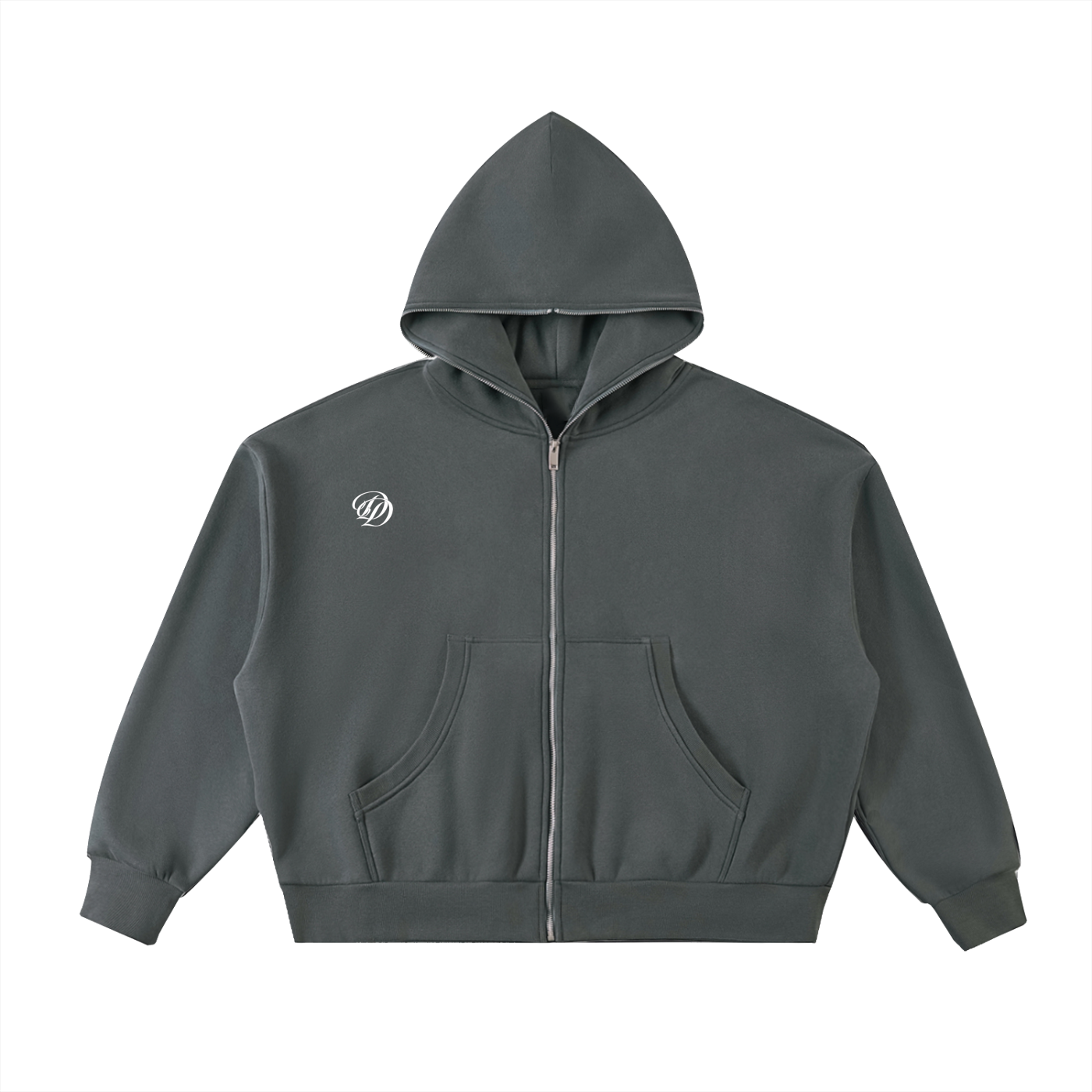 Divide Boxy Zip-Up (Charcoal Grey)